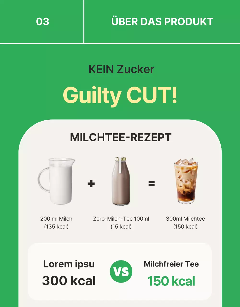 Förderung von grünem, einfachem Null-Milch-Tee