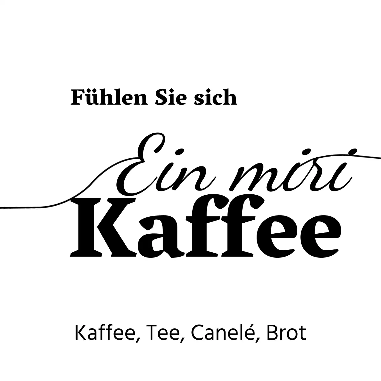 Emotional und einfach, schwarz und weiß, mit einem kursiven Stil cafe