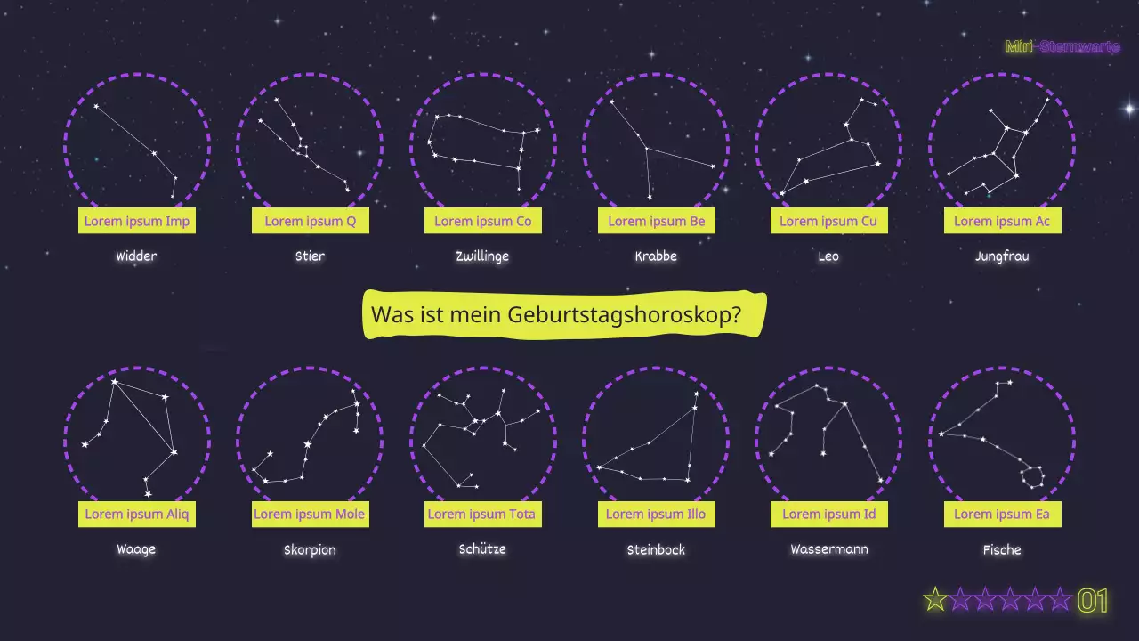 Mystische neongelbe und violette Unterrichtsmaterialien