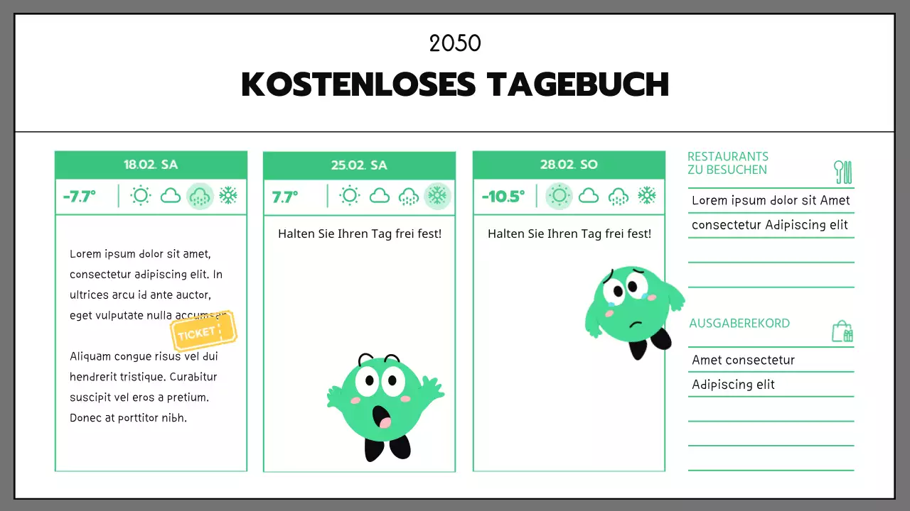 Business GoodNotes mit mintfarbenen schwarzen Linien