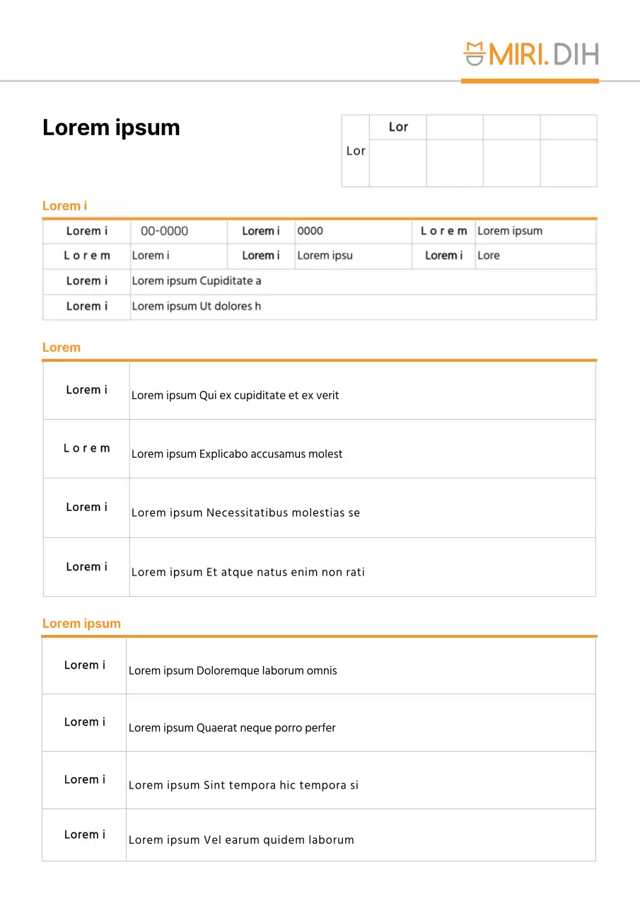 Einfache Orange Verbesserungsvorschläge Dokumentvorlage