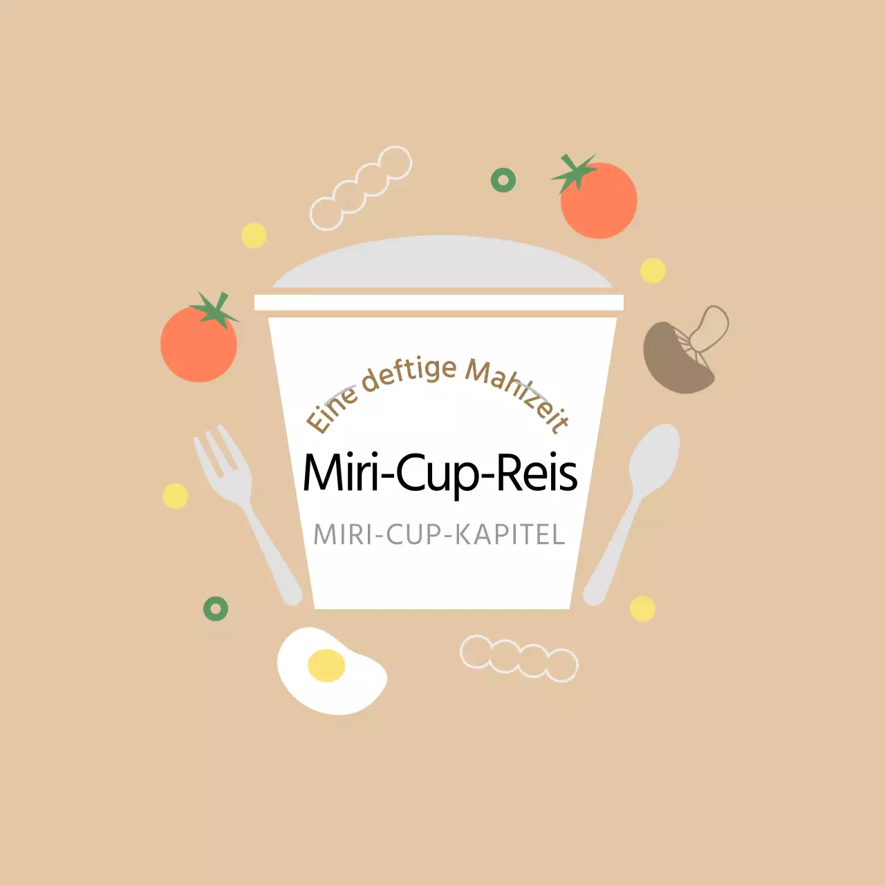 Beige Niedliche Cupcake Bento Aufkleber