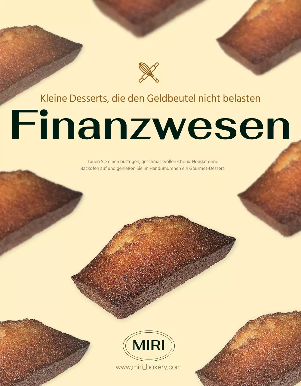 Präsentieren Sie die Informationen zu den Desserts in einem trendigen, elfenbeinfarbenen Café