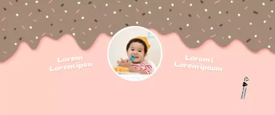 Cute rosa und weißen Dessert Illustration Konzept für einen Kindergeburtstag Feier