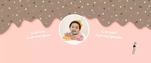 Cute rosa und weißen Dessert Illustration Konzept für einen Kindergeburtstag Feier