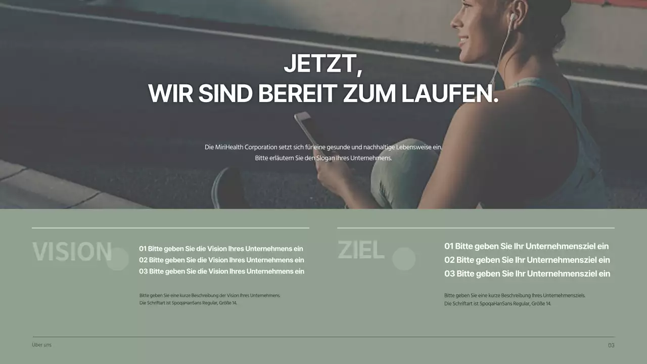 Ruhiger und sauberer Geschäftsbericht eines Gesundheitsunternehmens in dunklen Grüntönen