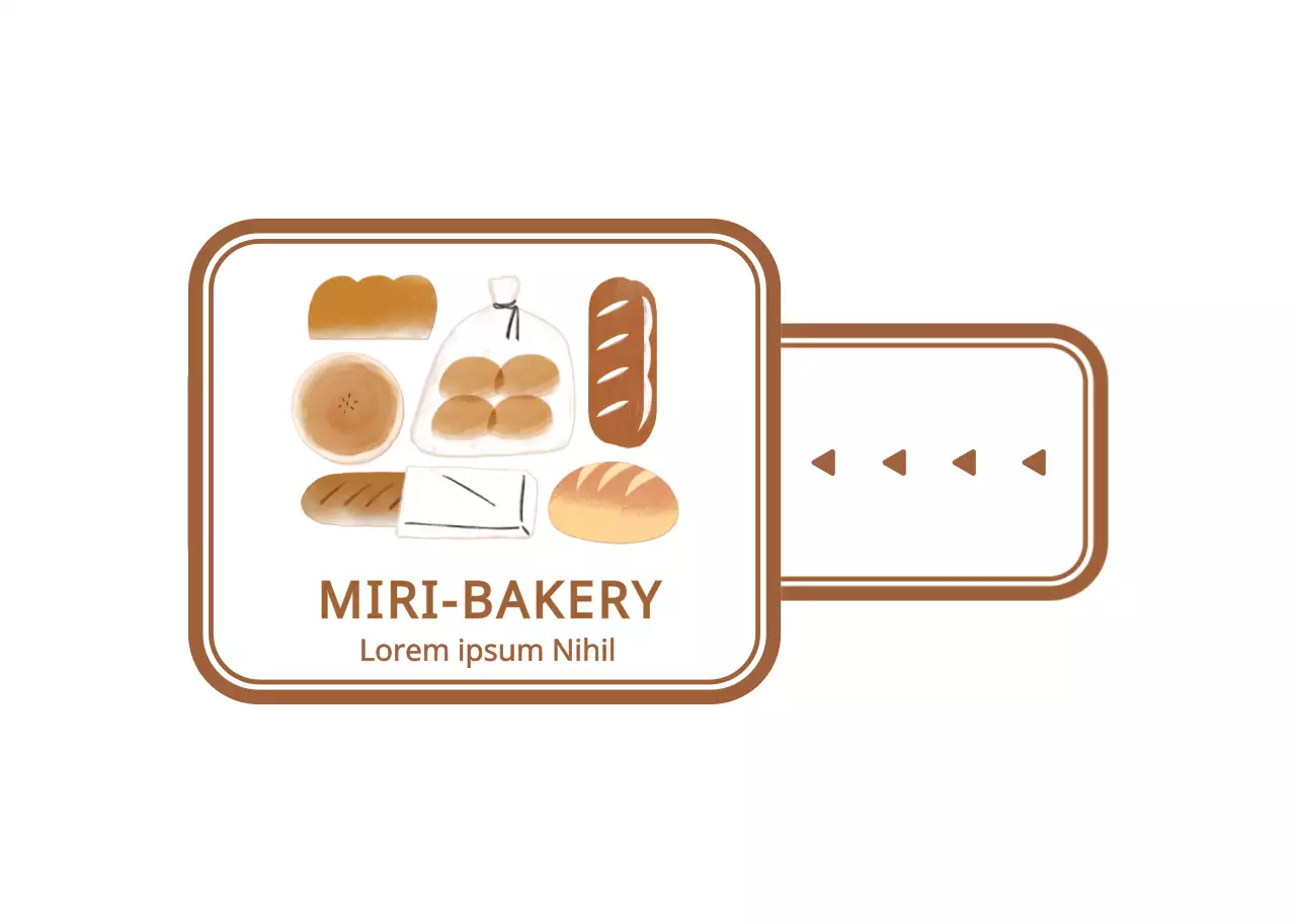 Niedlicher Brot-Illustrationsstil mit warmen braunen Farben Danke für Ihre Bestellung