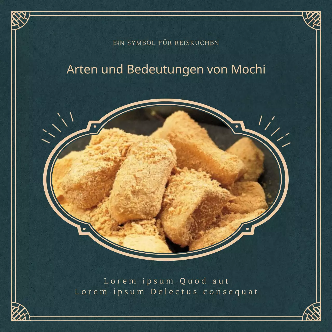 Dunkelgrüner Reiskuchen Bedeutung cardNews design