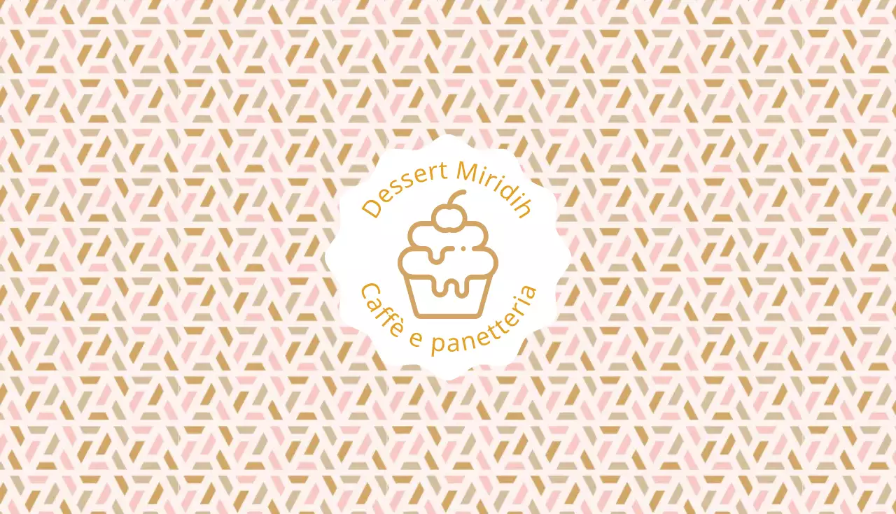Biglietto da visita illustrato rosa beige per dessert