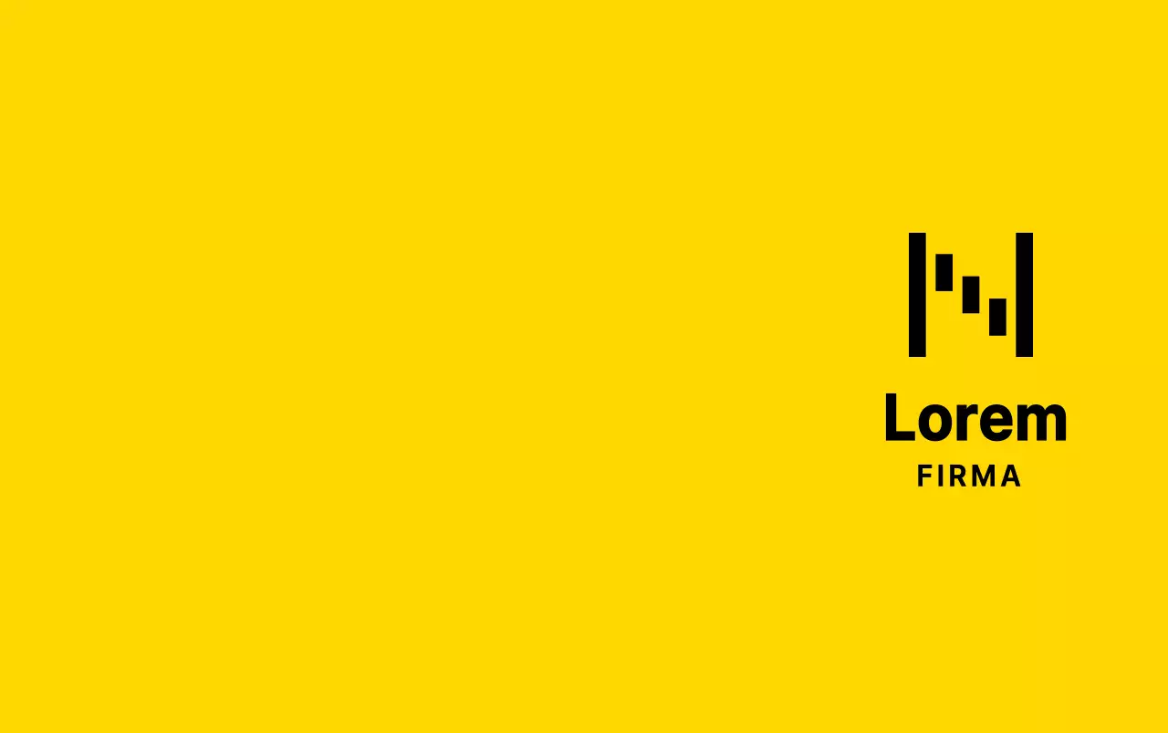 Einfaches Design mit gelbem und schwarzem Firmenlogo