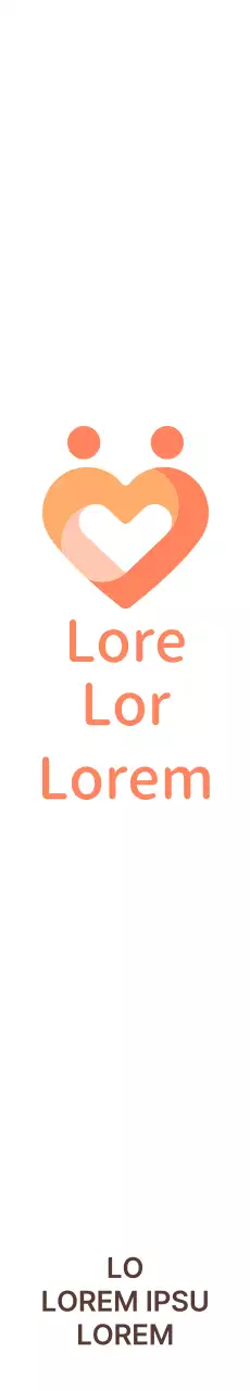 Einfache und niedliche Symbol Herz-Logo-Stil mit orangefarbenen Farbtönen für die Öffentlichkeitsarbeit und Promotionen