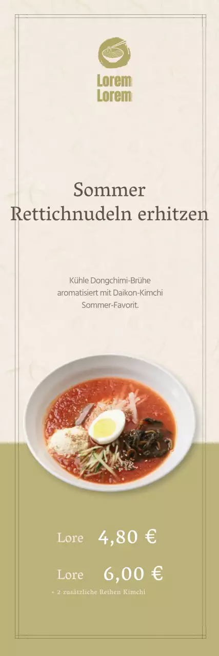 Sommerliches Food-Banner in gedeckten Farben