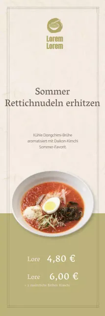 Sommerliches Food-Banner in gedeckten Farben