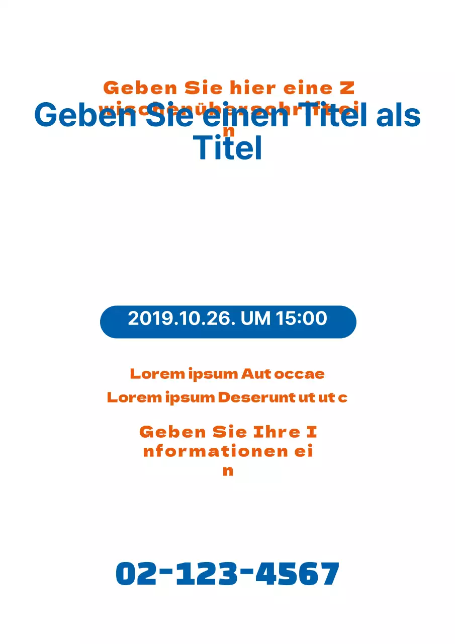 Ein einfaches Werbemittel mit blauem Text