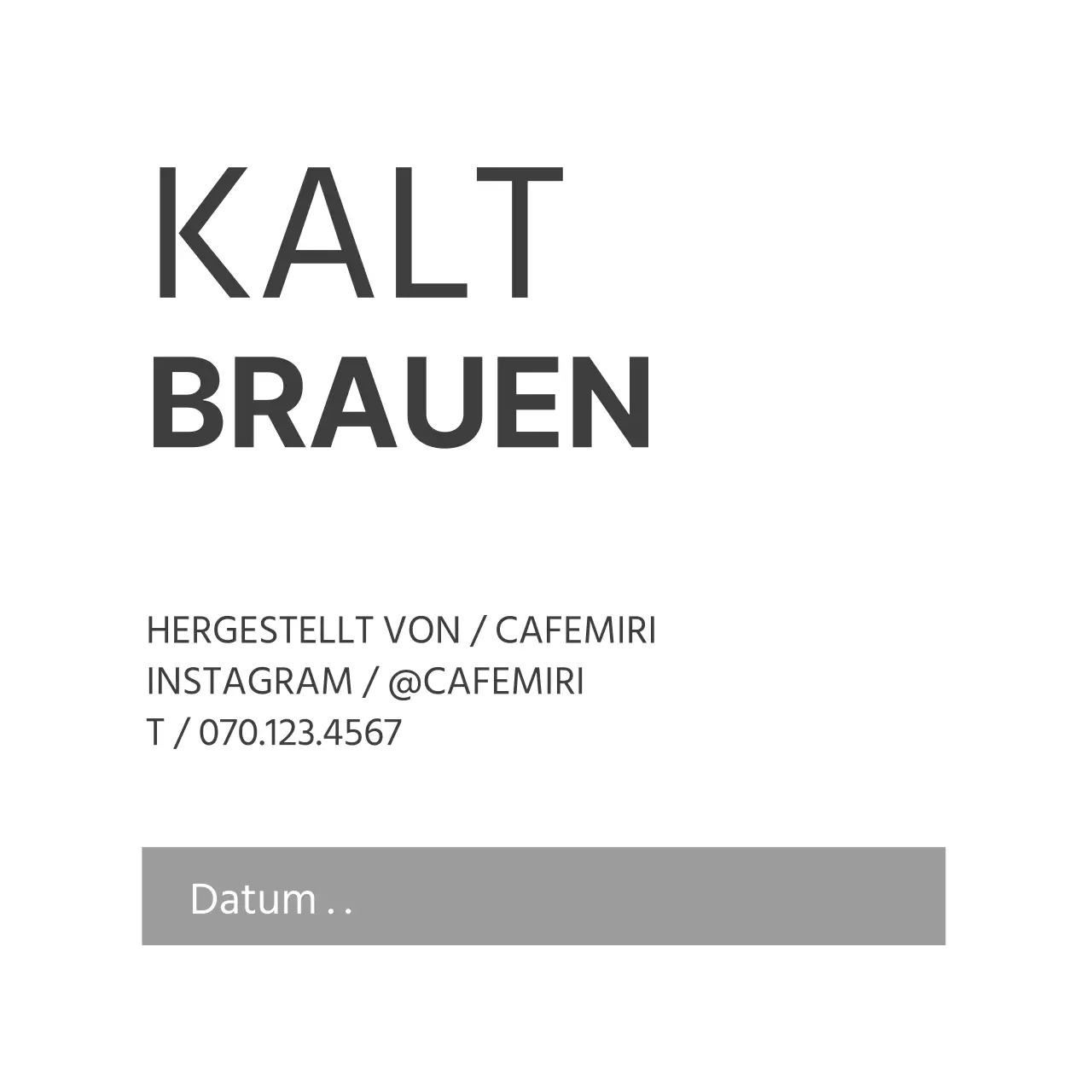 Weiß Einfacher Text Kaffee