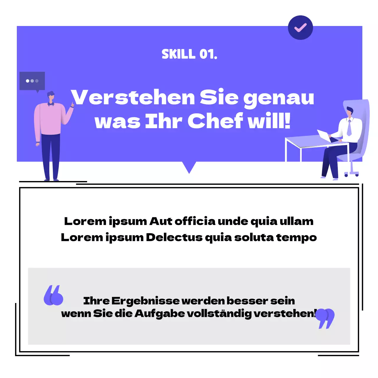 Blaue und rosafarbene Work-Life-Cardnews