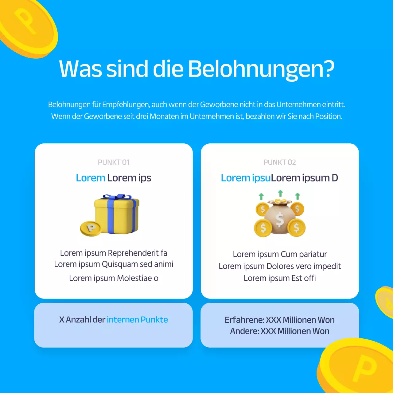 Blaue 3D-Illustration eines internen Überweisungsschemas