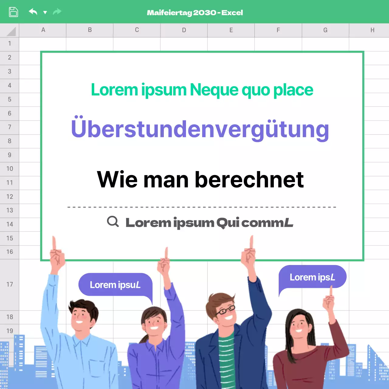 Überstundenzuschläge für Arbeitnehmer mit einem Excel-Blatt fühlen Soziale Medien