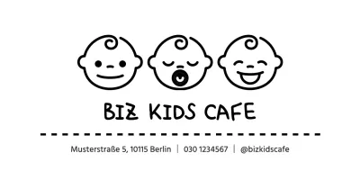 Nette und einfache Baby-Symbol Logo-Stil für Kinder Café Informationen und Kundenservice.