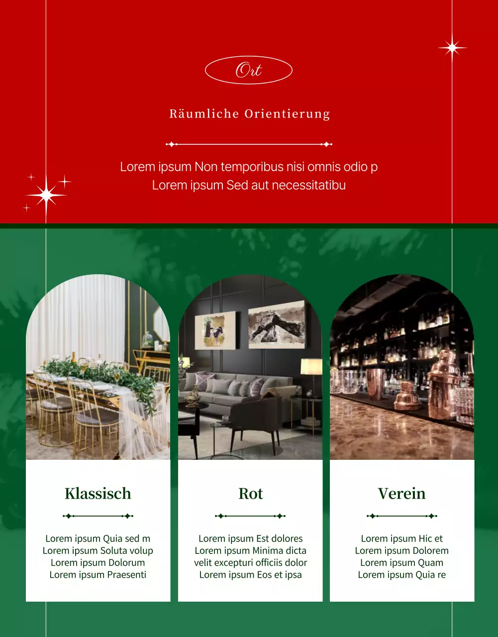 Einführung grüner und roter Mietflächen für Weihnachtsfeiern