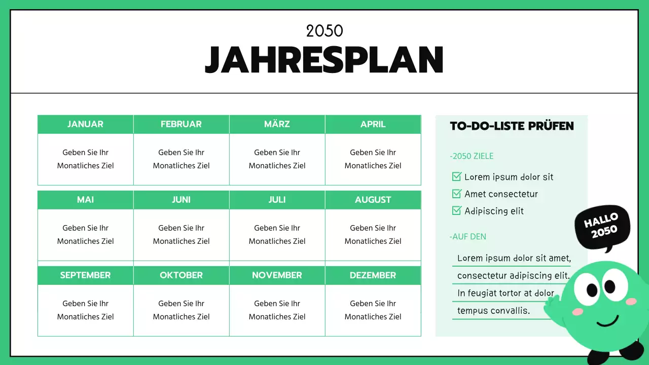 Business GoodNotes mit mintfarbenen schwarzen Linien