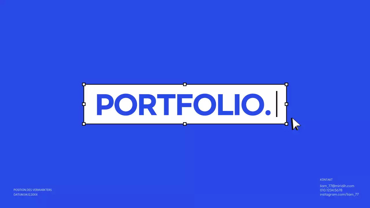 Blaues und einfaches Jobportfolio