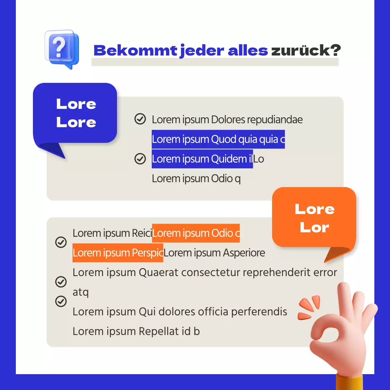 Kartennachrichten über die blau-orangefarbene Herbstumzugssaison Langzeitreparaturzulage