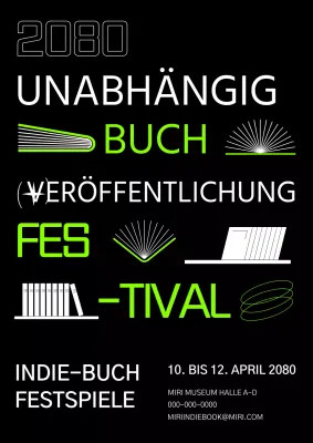 schwarz lindgrün buch illustration einfach unabhängige buchhandlung verlag festival