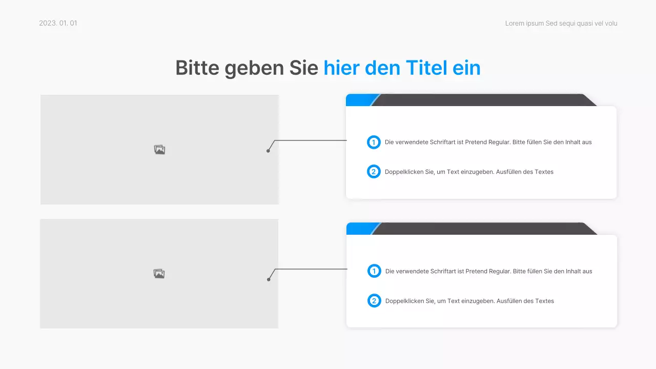 Geschäftsbericht mit einem modernen Farbverlauf in Weiß und Blau