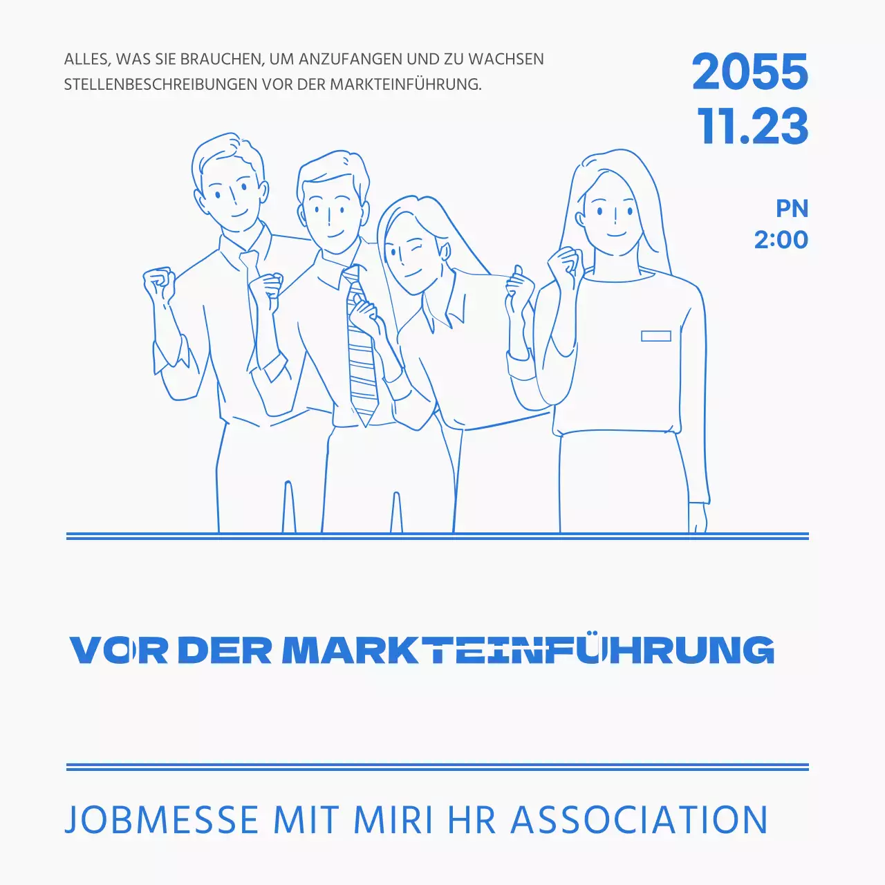 Liniendarstellung in blauer Punktfarbe Stellenbeschreibung