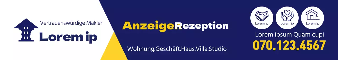 Blaue Immobilienmakler Inserate