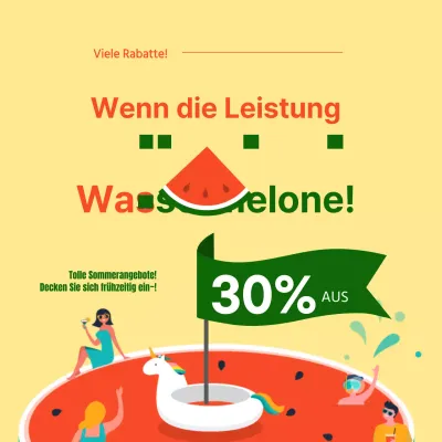 Sommerangebote in Gelb und Wassermelonen-Illustrationen