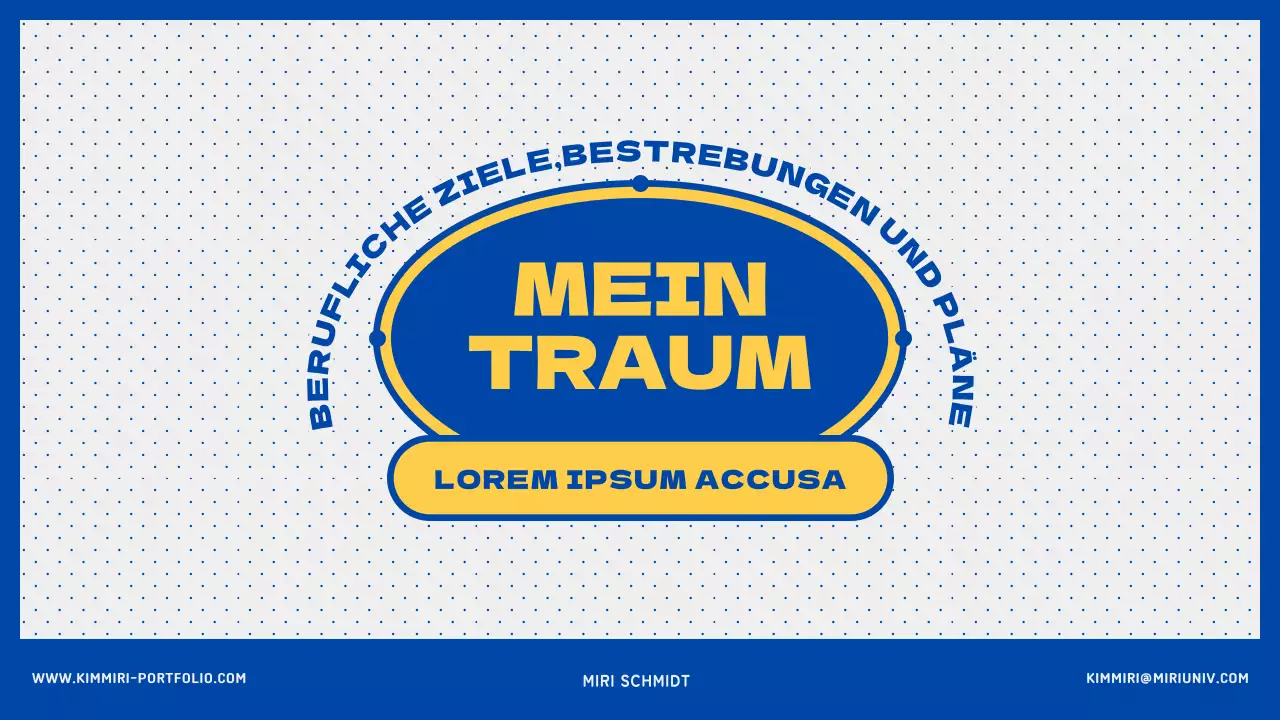 Blauer und gelber College-Laufbahnplan