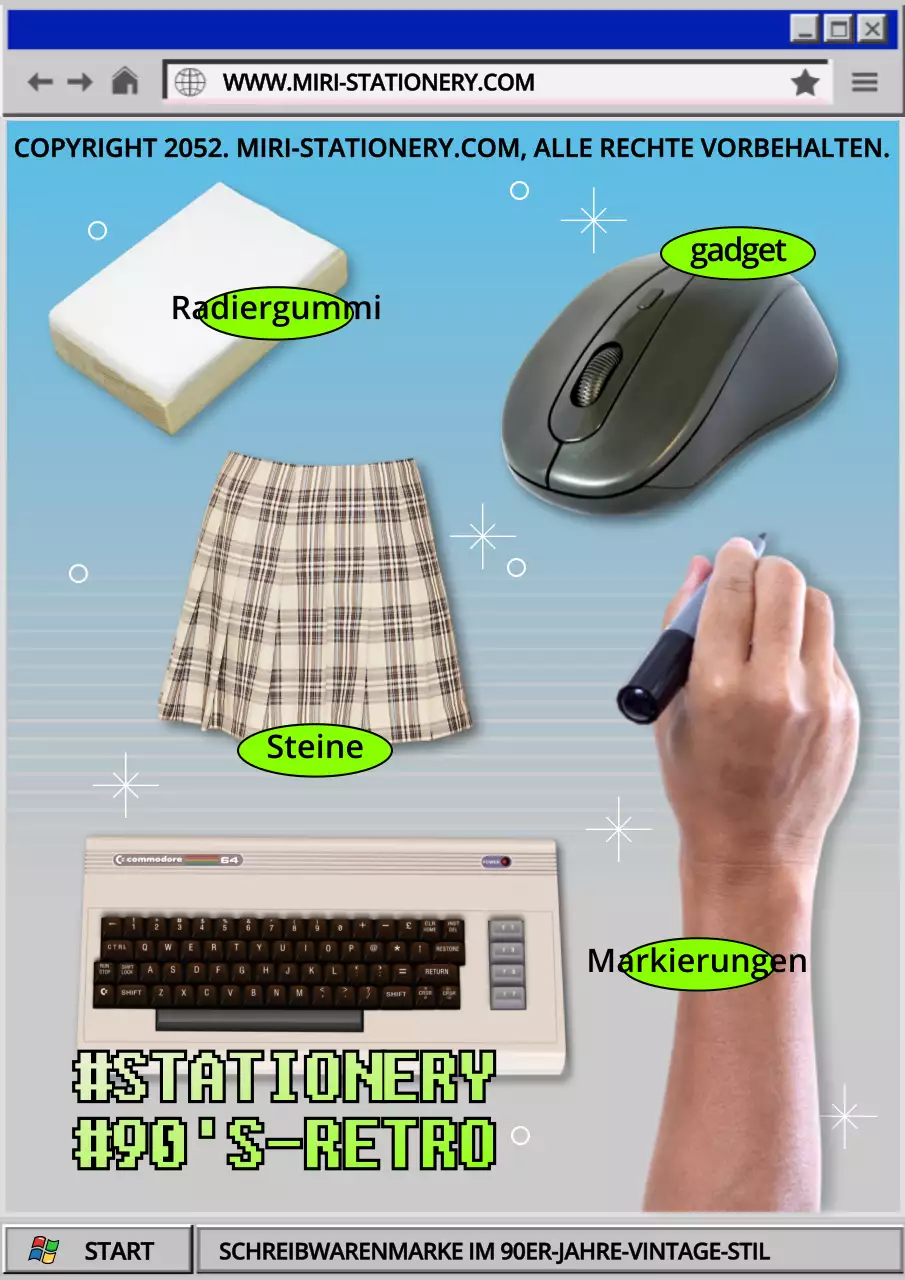 Einführung der Retro-Briefpapierartikel in Grau und Hellblau