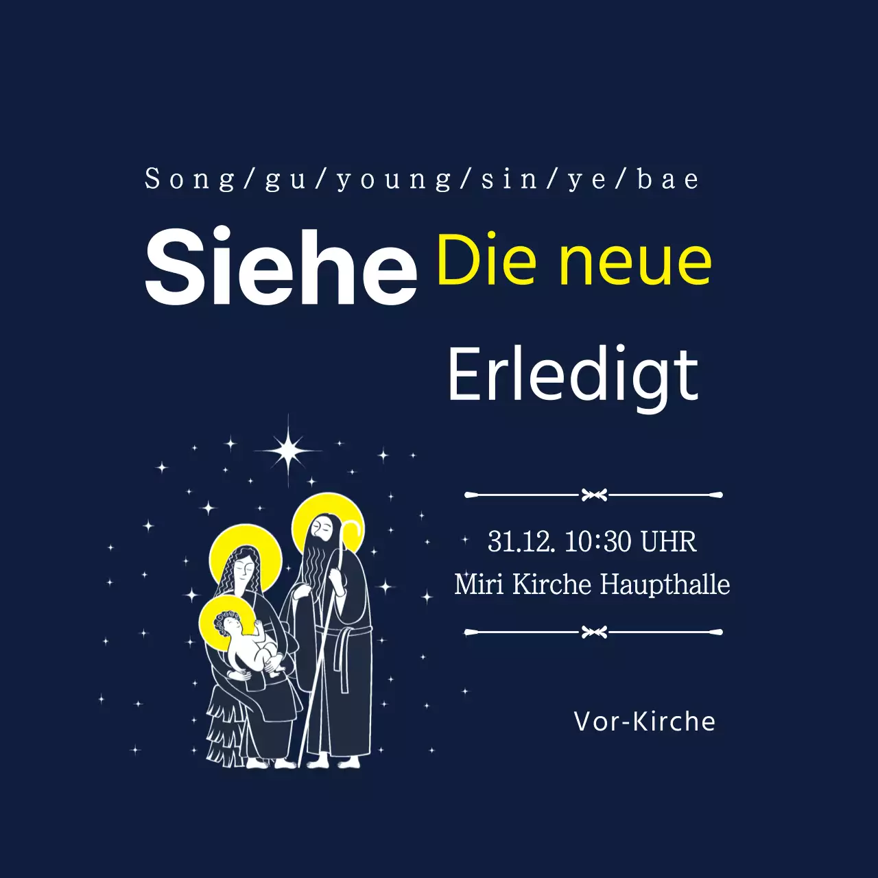 Navy Blue Neat Night Sky Kirche Songgu Youngshin Service Guide