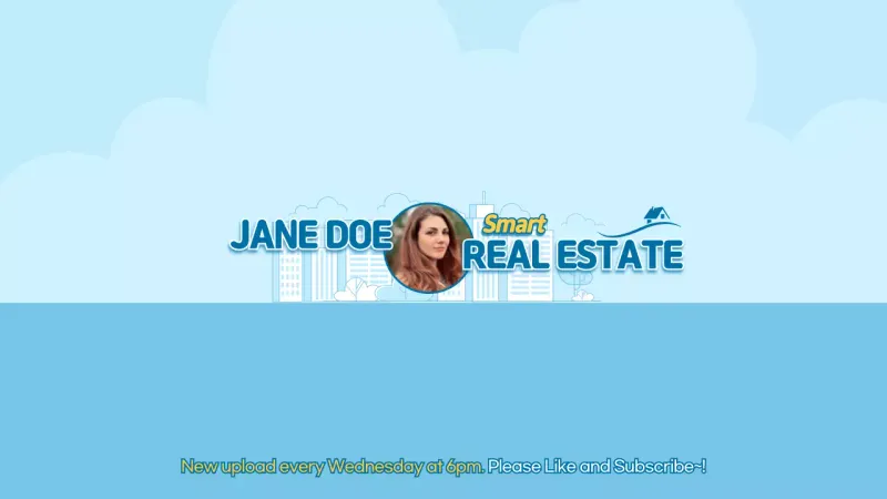 Thumbnail YouTube Promosi Properti Modern Biru