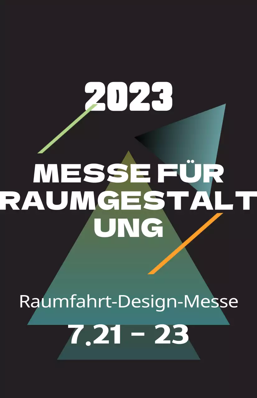 Fördern Sie eine Messe für räumliches Design mit farbenfrohen Illustrationen von Formen und Text.