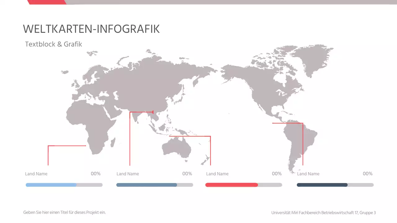 Eine einfache rote und graue Karte mit einem einfachen Konzept