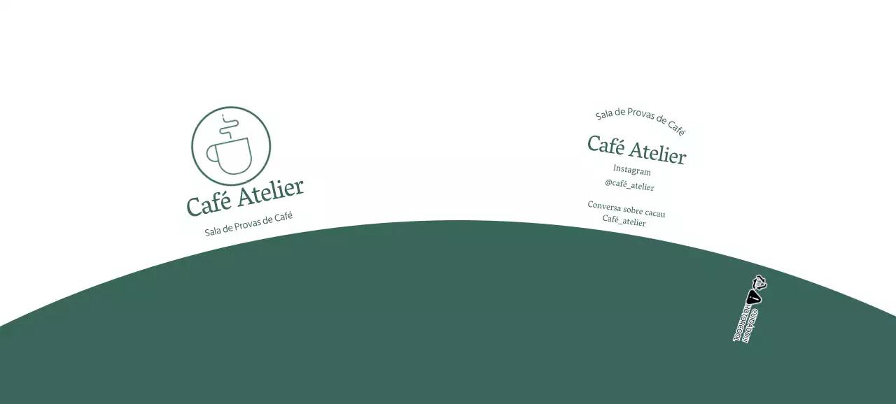 Café com ilustração de linha simples verde e branca