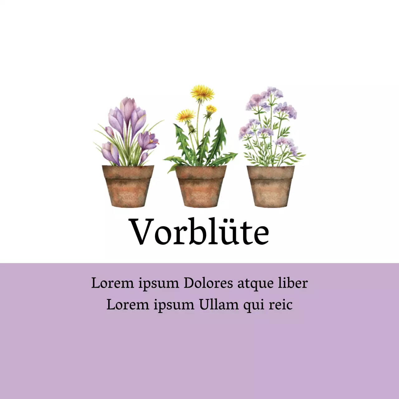 Gepflegtes botanisches Gartenetikett mit lila Illustration