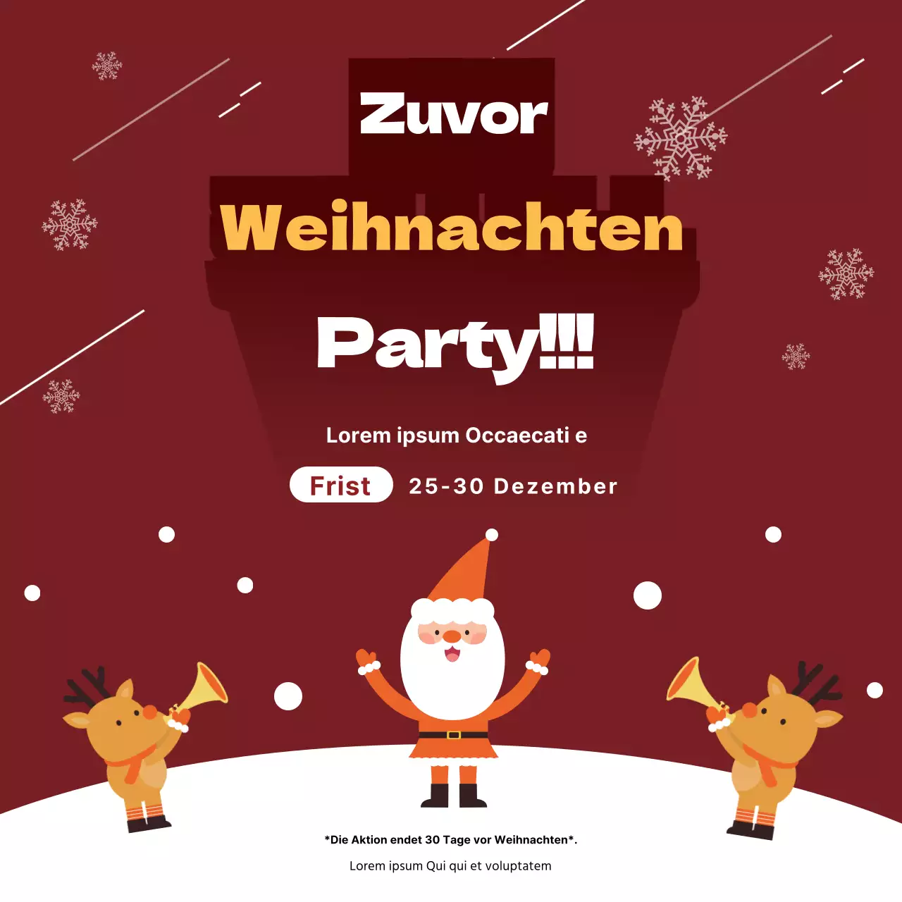 Rote Illustration Niedliche Weihnachtsveranstaltung