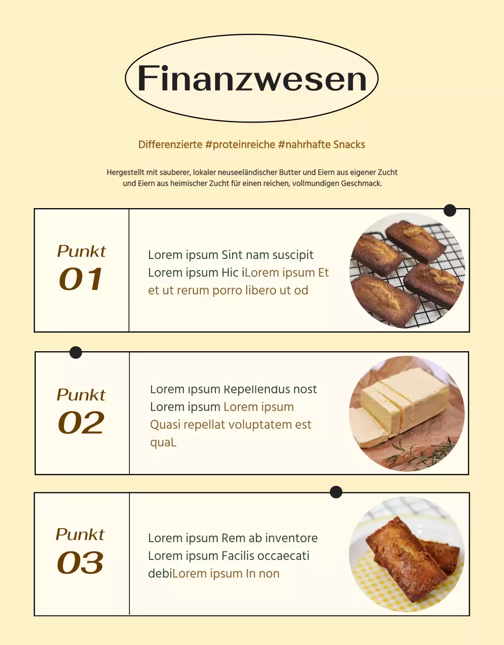 Präsentieren Sie die Informationen zu den Desserts in einem trendigen, elfenbeinfarbenen Café