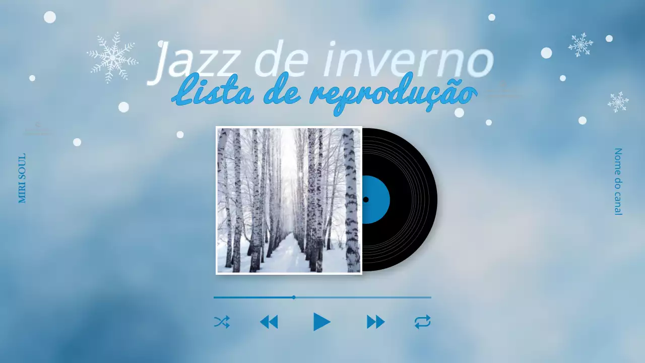 Miniatura da lista de reprodução com fundo azul claro