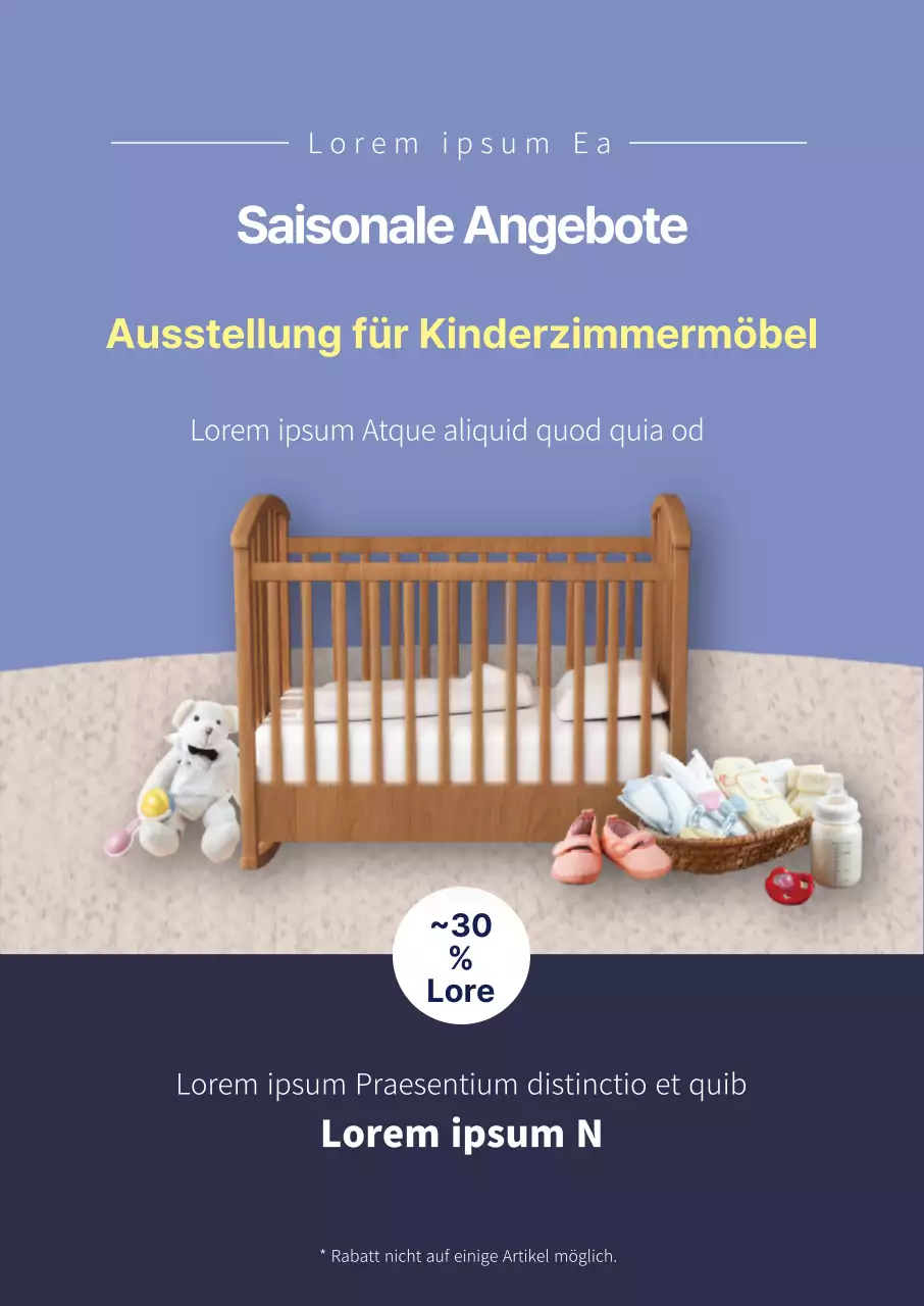 Bewerben Sie eine Veranstaltung mit blauen Fotos und sauberen Möbeln