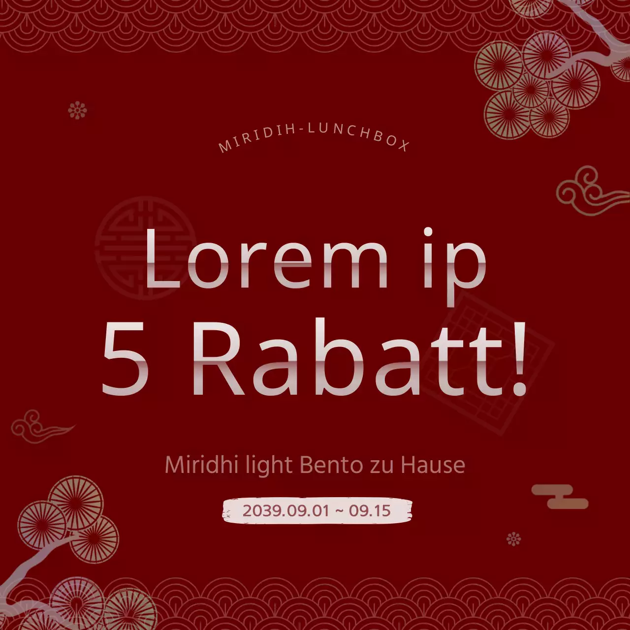 Rabatt auf traditionelle rot-weiße Bento-Boxen nach koreanischem Konzept