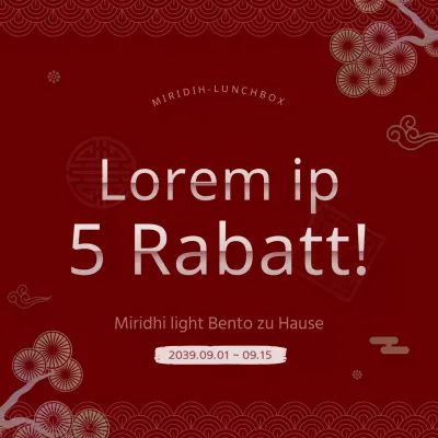 Rabatt auf traditionelle rot-weiße Bento-Boxen nach koreanischem Konzept