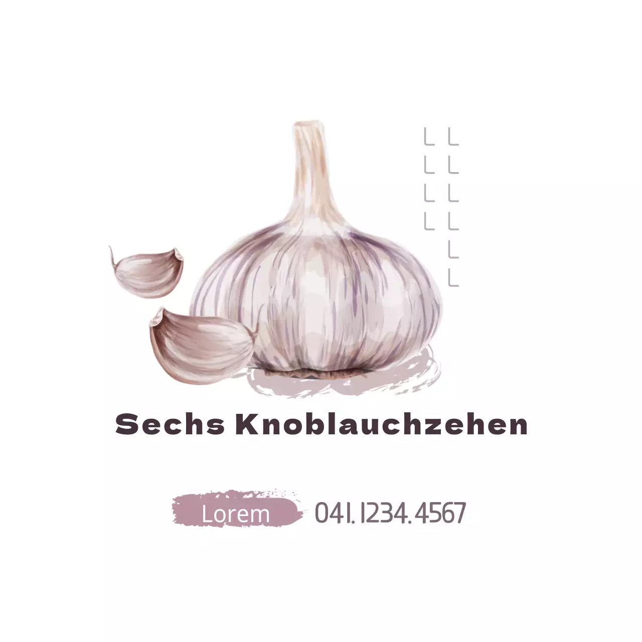 Sechs Knoblauchzehen