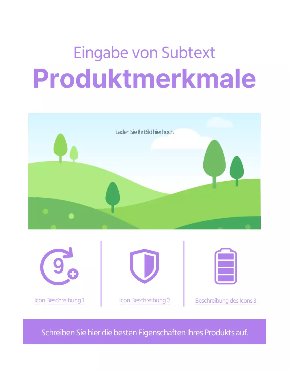 Grundlegendes Layout für den Verkauf von Produkten
