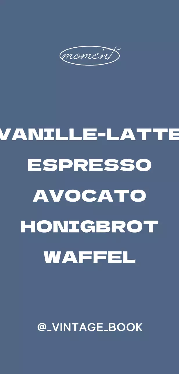 Buch-Café-Schild mit Vintage-Menü auf blauem Hintergrund