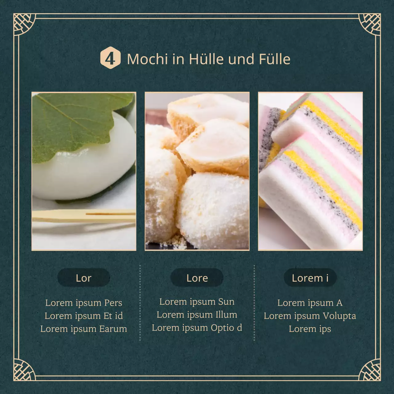 Dunkelgrüner Reiskuchen Bedeutung cardNews design